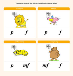 Interactive Piano Method® - 1A Sample Activity "The Soft and Loud Crowd"