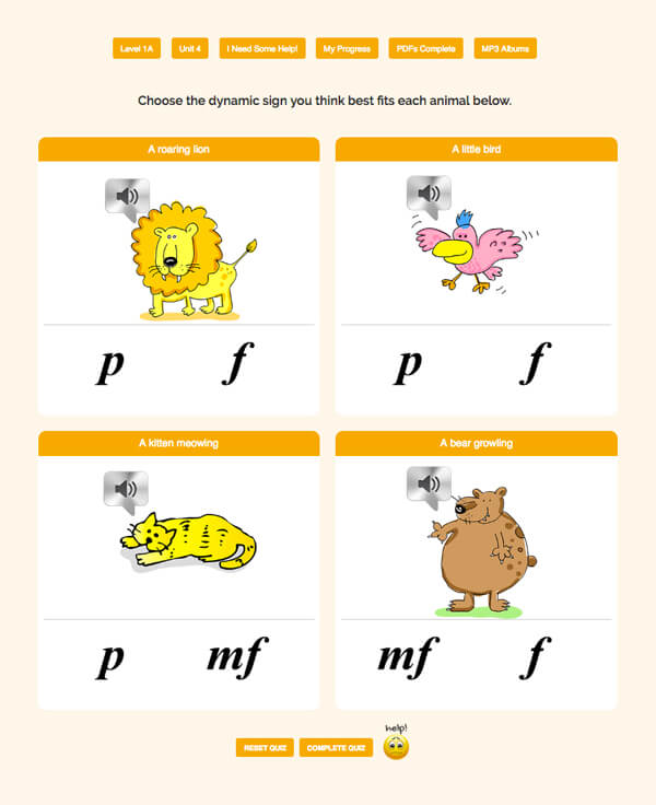 Interactive Piano Method® - 1A Sample Activity "The Soft and Loud Crowd"