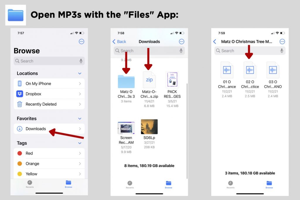Open MP3s with the “Files” App